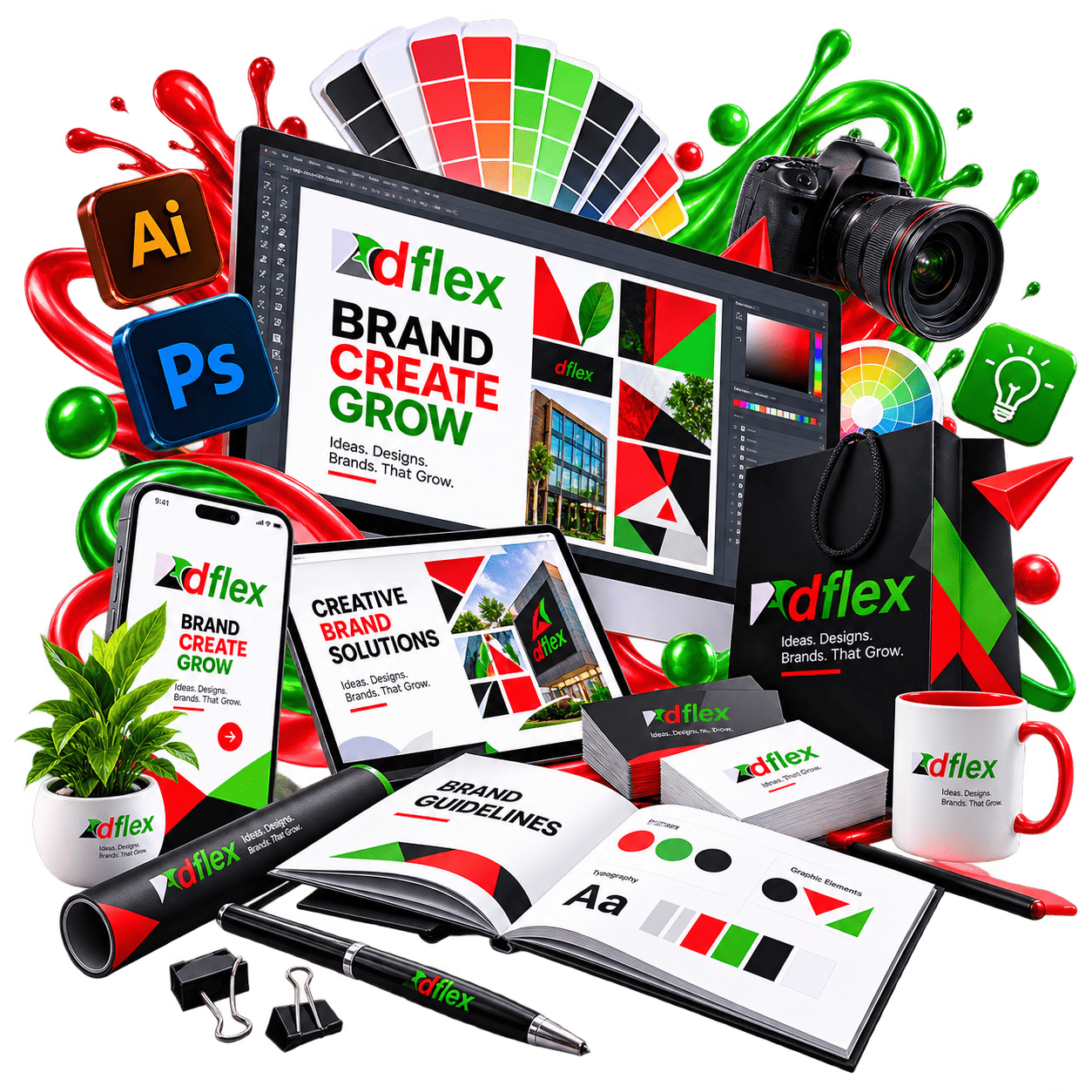 Branding and creative design services by Adflex Solutions